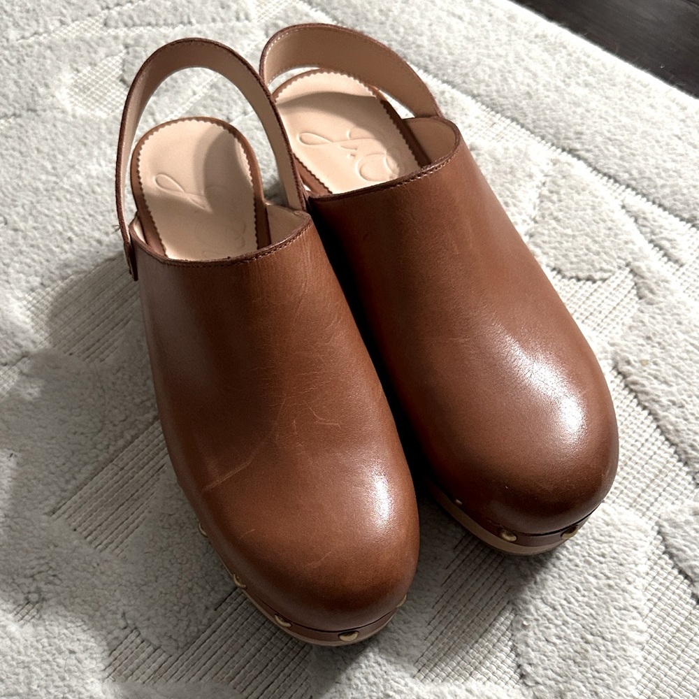J. Crew brown leather clogs size 6.5